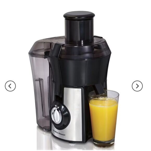 Hamilton Beach Juicer 1 Speed Big Mouth Juice Extractor in Black Stainless Steel - Picture 1 of 8